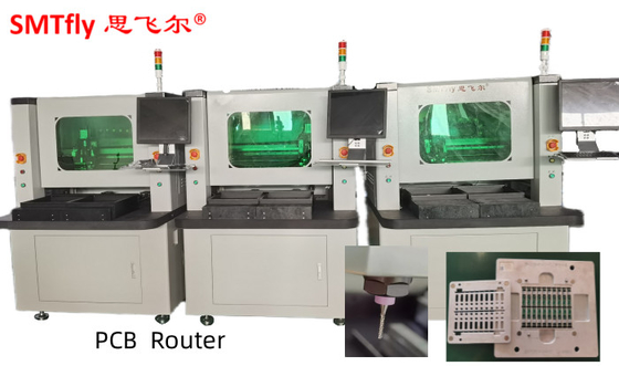 4.2KW L450mm Dual Workstation Router Mesin Cnc Pcb / PCB Depaneling Router