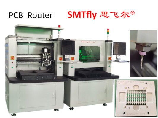 Peralatan PCB Router PCB Depaneling dengan Vacuum Cleaner Atas