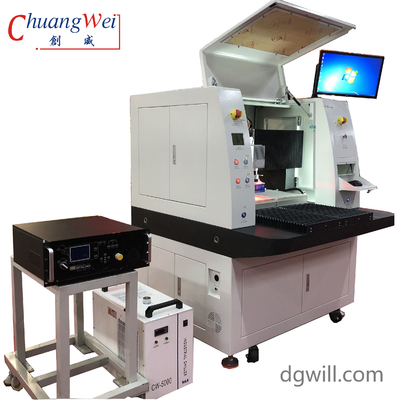 Offline Laser PCB Depaneling Machine Tanpa debu dengan presisi tinggi meja kerja ganda