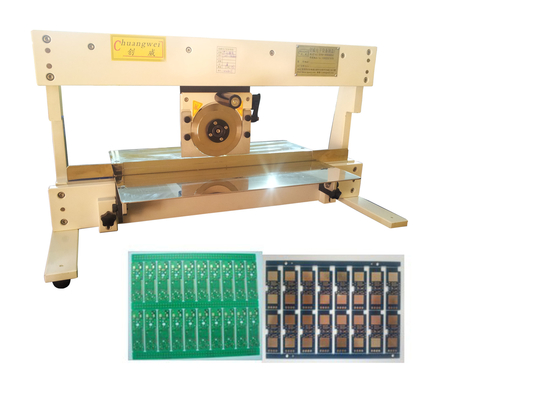 Mesin pemotong PCB manual atau semi-otomatis dengan pemotong pisau melingkar dan linier 720mm