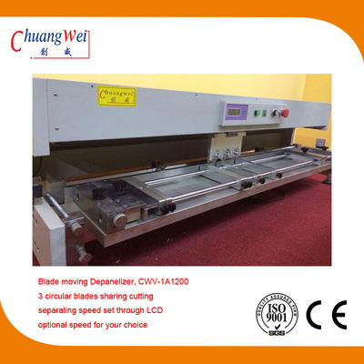 Layar LCD Mesin Pemotong Kaca Otomatis 3 Pisau Melingkar, Pemisah PCB